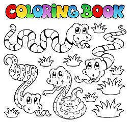 Image showing Coloring book snakes theme 1