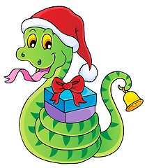 Image showing Christmas snake theme image 1