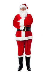 Image showing Confident old man in Santa costume