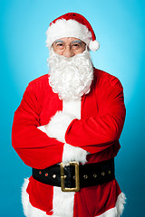 Image showing Confident aged male in Santa costume