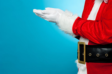 Image showing Close up of open palms of Santa Claus
