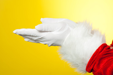 Image showing Close up of open palms of Santa Claus