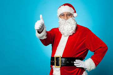 Image showing Father Santa gesturing thumbs up