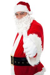 Image showing Happy Santa showing thumbs up to camera