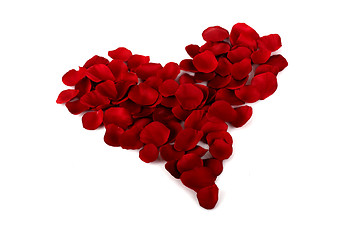 Image showing Rose petals Heart