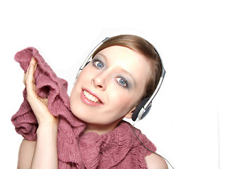 Image showing Girl with headphones