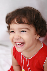 Image showing beautiful little girl isolated on a white background 