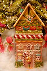 Image showing Holiday Candy Lollipop House