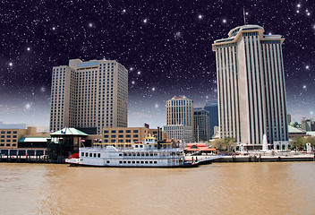 Image showing Skycrapers of New Orleans with Mississippi River, Louisiana