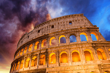 Image showing Wonderful view of Colosseum in all its magnificience - Autumn su