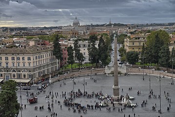 Image showing ROME - NOV 1: People walk in Piazza del Popolo, November 1, 2012