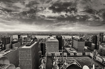 Image showing New York City - Manhattan skyline at winter sunset