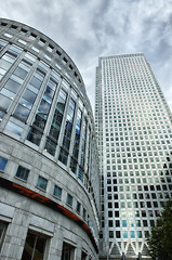 Image showing Canary Wharf financial district buildings in London.