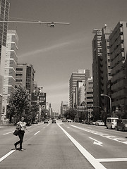 Image showing Architectural detail of Tokyo, Black and White view