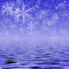 Image showing Snowflakes Over Water