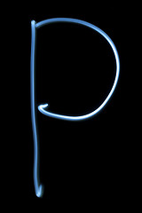 Image showing The letter P from neon light. 