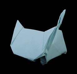 Image showing Blue cat origami