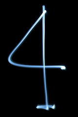 Image showing Number four digit from neon light