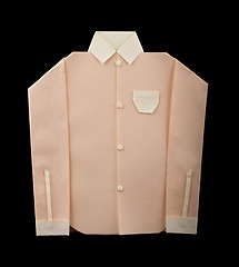 Image showing Isolated paper made pink shirt