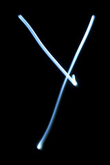 Image showing The letter Y from neon light. 