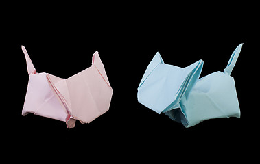 Image showing Two cats origami