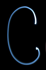 Image showing The letter C from neon light. 