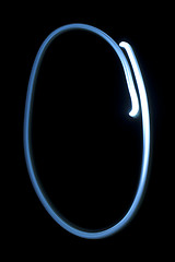 Image showing The letter O from neon light. 