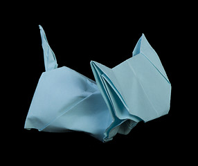Image showing Blue cat origami