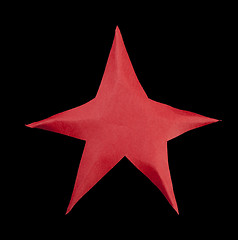 Image showing Red star atop the Christmas tree