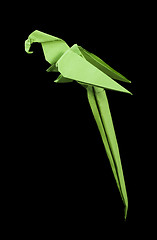 Image showing Paper made parrot black isolated