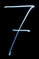 Image showing Number seven digit from neon light