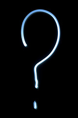 Image showing The question mark from neon light. 