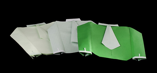 Image showing Isolated paper made shirts