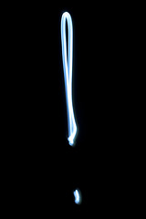 Image showing Exclamation mark from neon light. 