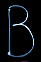 Image showing The letter B from neon light. 