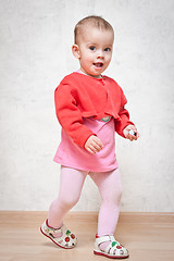 Image showing Full length portrait of a happy little girl