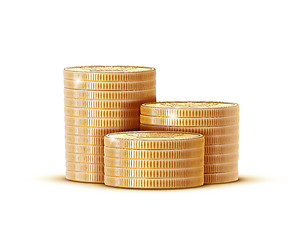 Image showing Stacks of golden coins 