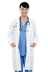 Image showing Smiling young female medical professional