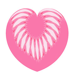 Image showing Pink Heart White Feathers