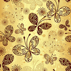 Image showing Gold-brown seamless pattern