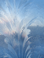 Image showing Ice natural pattern on winter window