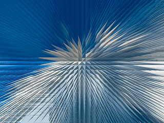 Image showing Blue abstract background with sharp thorns