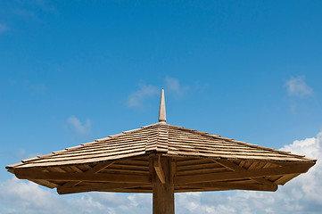 Image showing Wooden parasol