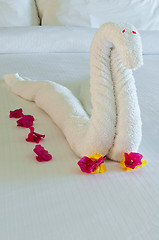 Image showing Towel swan