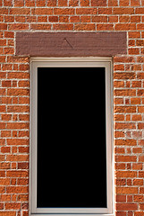 Image showing Window on brick wall