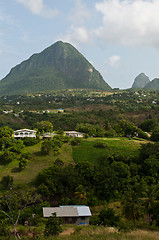 Image showing The Pitons in Saint Lucia