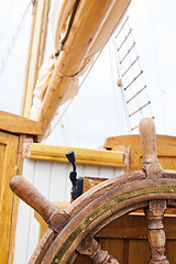 Image showing Mast of an ancient sailing vessel