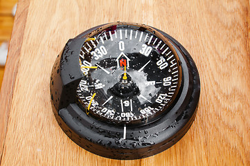 Image showing yacht compass, close-up 