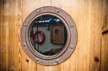 Image showing nautical porthole, close-up 