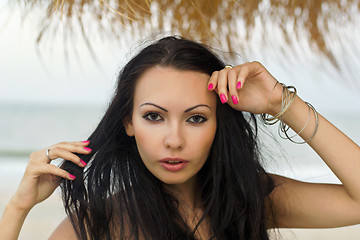 Image showing young woman on the beach